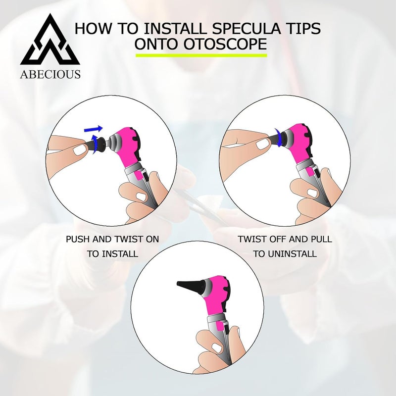 ABECIOUS Diagnostic Otoscope Covers – Pack of 50 | Universal, High-Quality Disposable Plastic Ear Otoscope Specula Tips 2.5mm (50 Pieces) for Adults & Children - Image 5